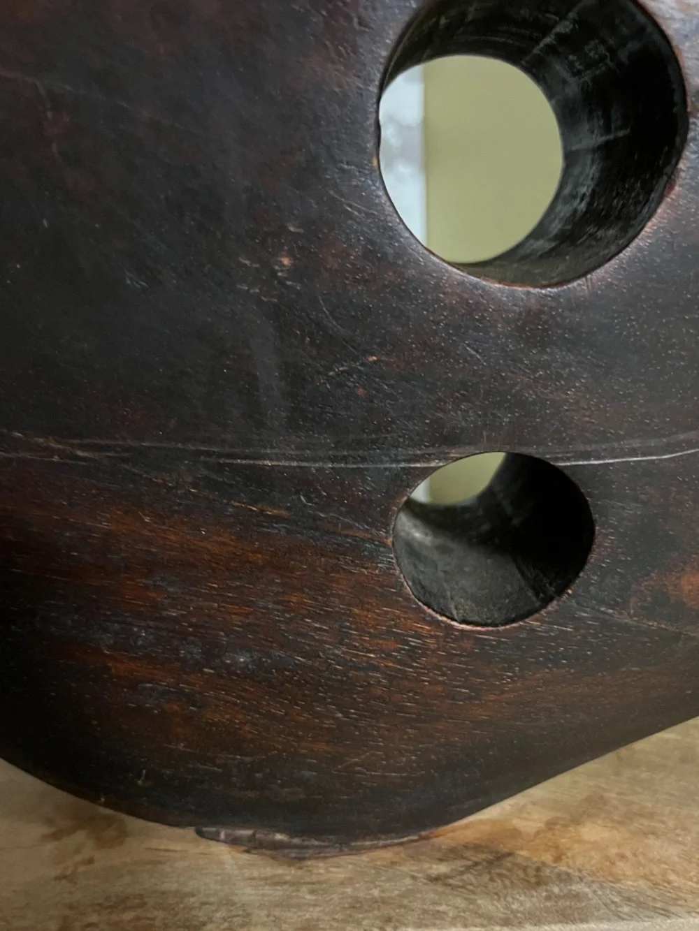 Handmade Solid Teak Wood Abstract Art Centerpiece